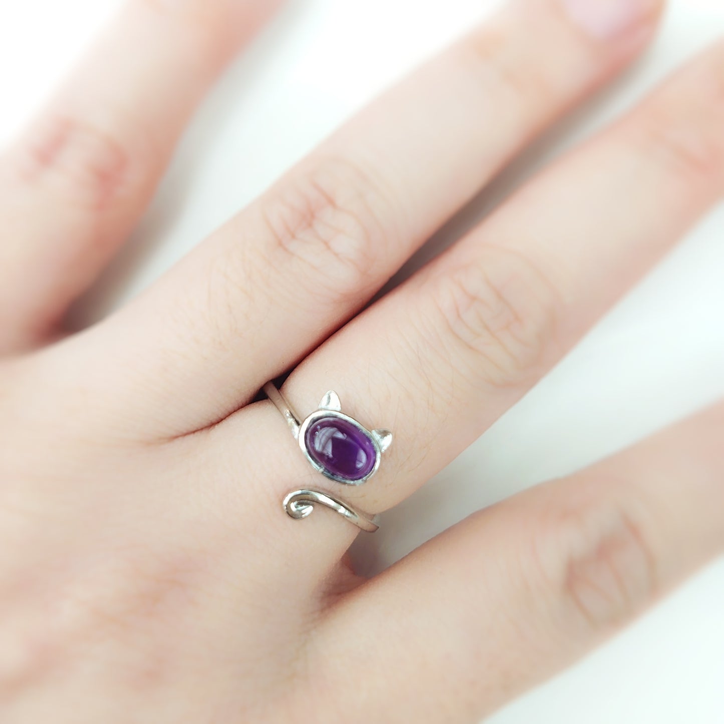 Amethyst Cat Ring