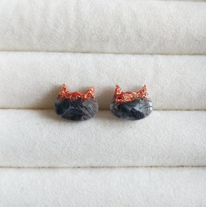 Black Rutilated Quartz Studs