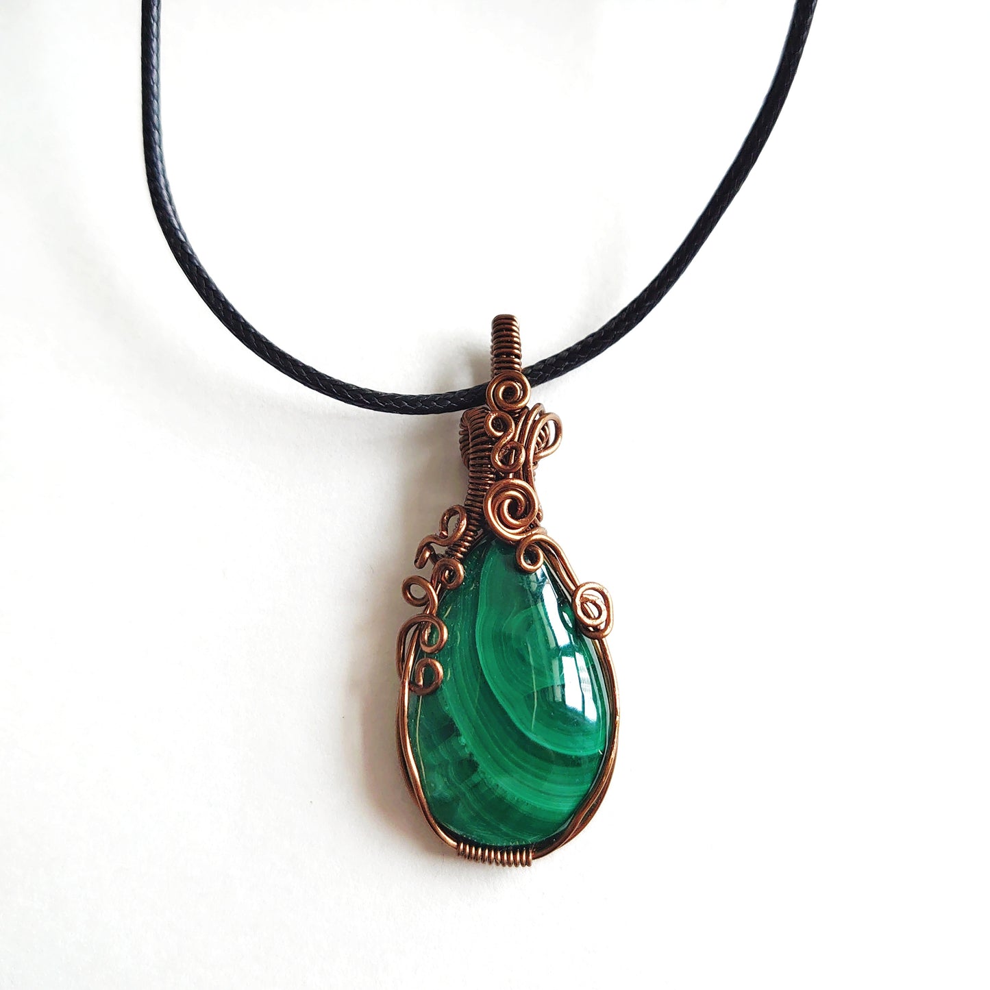 Wire Wrapped Malachite Pendant