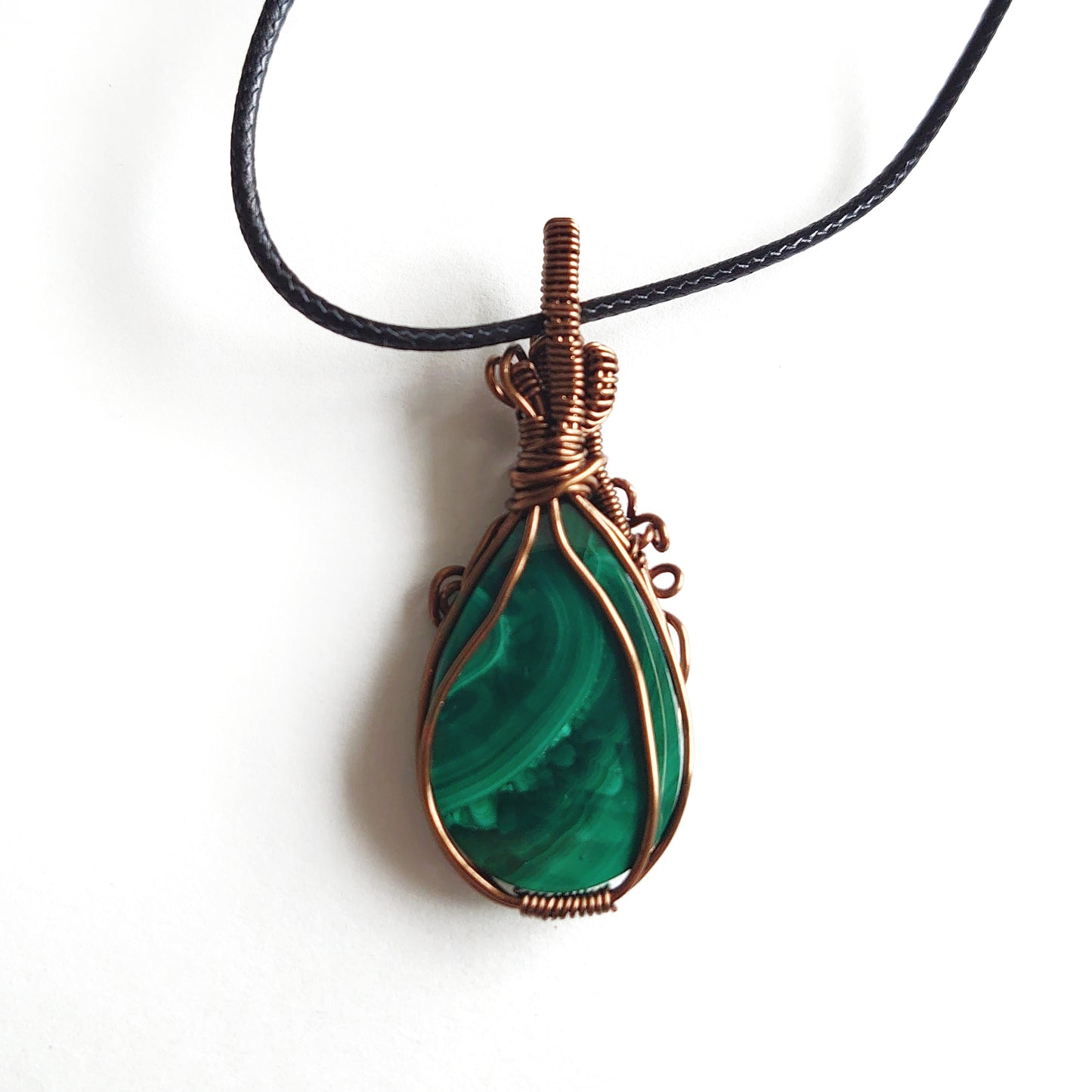 Wire Wrapped Malachite Pendant