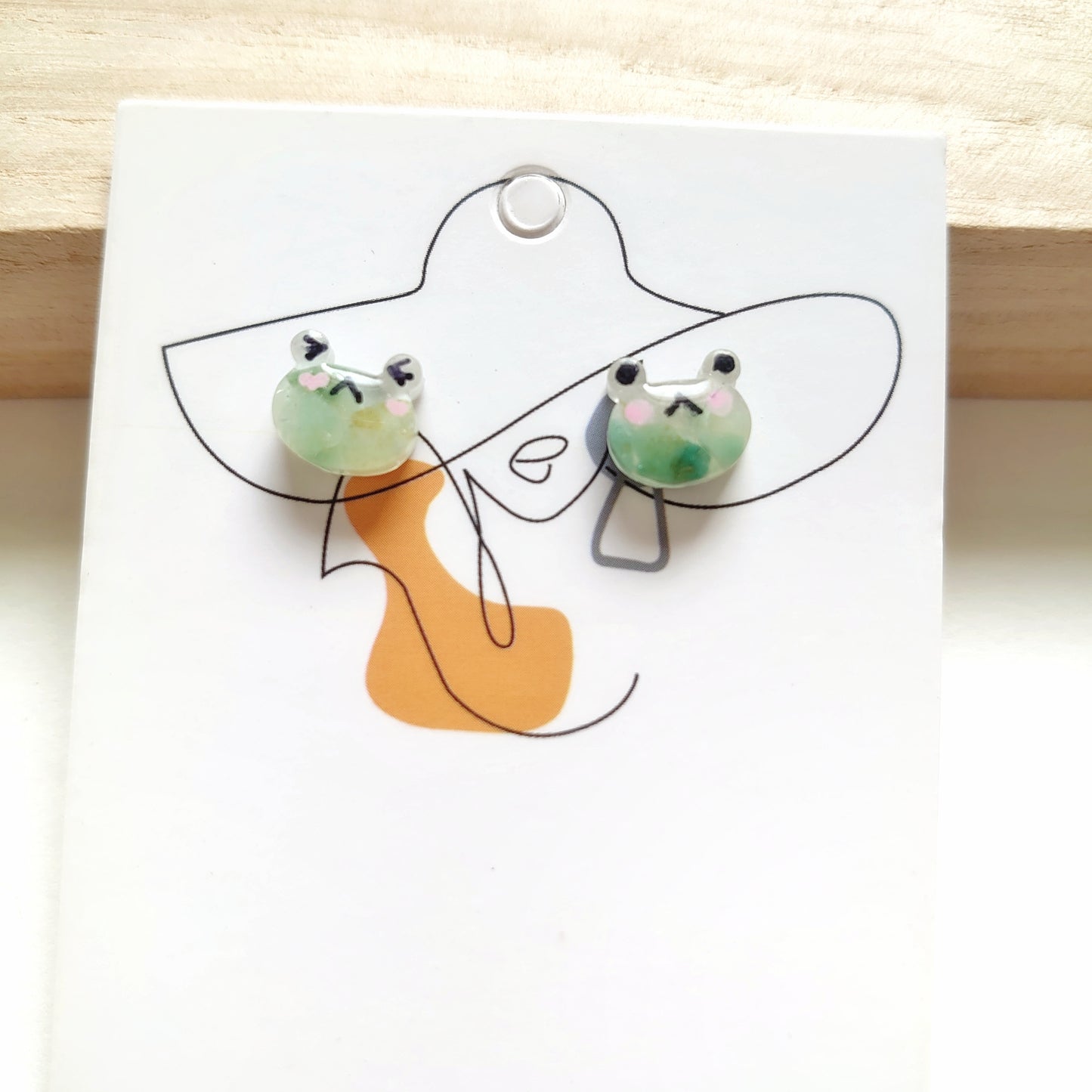 Green Agate Frog Studs