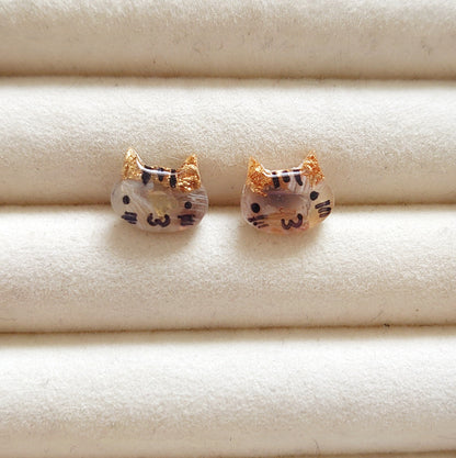 Agate Cat Studs