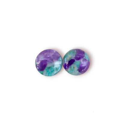 Classic Amazonite+Amethyst Studs [Made-to-Order]