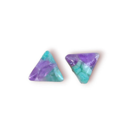 Classic Amazonite+Amethyst Studs [Made-to-Order]