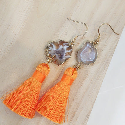 I Am Protected And Bold: Statement Agate Tassel Dangle