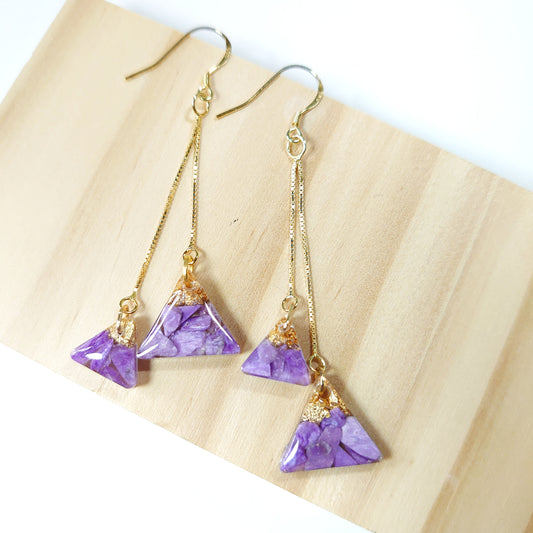 Charoite Golden Drops