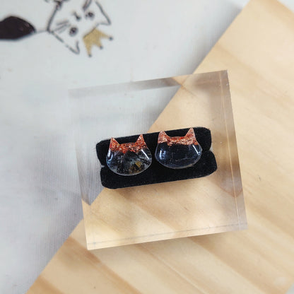 Black Rutilated Quartz Studs