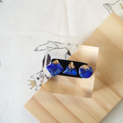 Lapis Lazuli Triangle Mini Studs