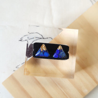 Lapis Lazuli Triangle Mini Studs