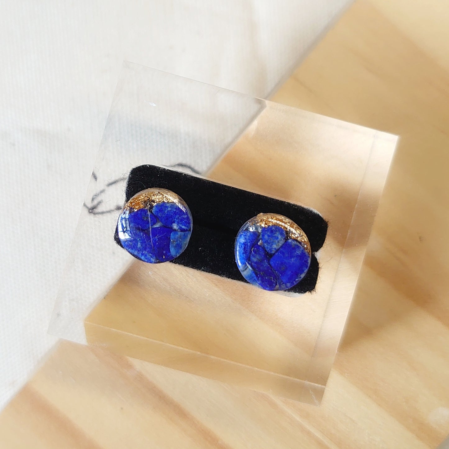 Lapis Lazuli Circle Mini Studs