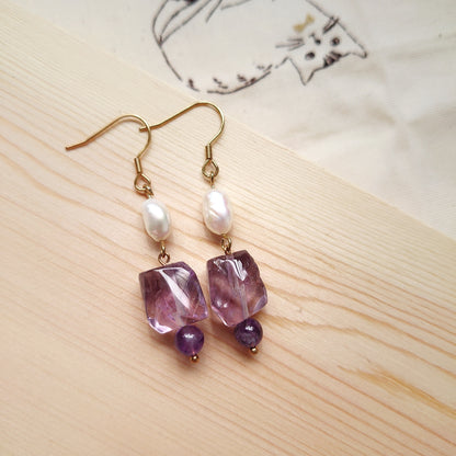 Free Form Amethyst Dangles